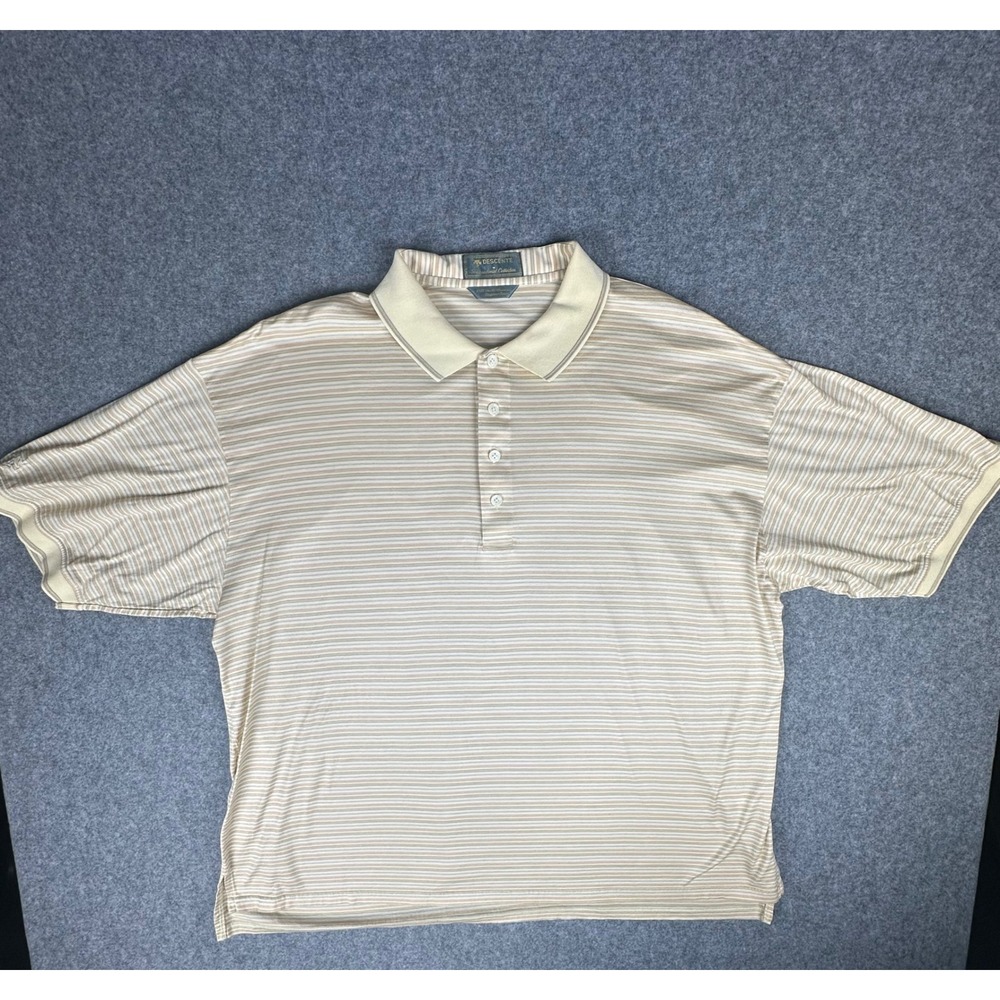 Descente International Collection Mens XXL Striped Polo Shirt Golf Casual‎